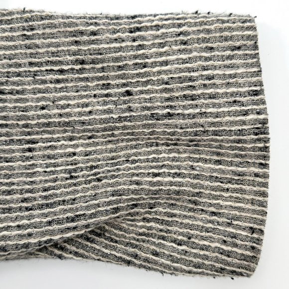 See by Chloe Gray White Striped Metallic Peter Pan Collar Textured Light Jacket - Picture 3 of 7